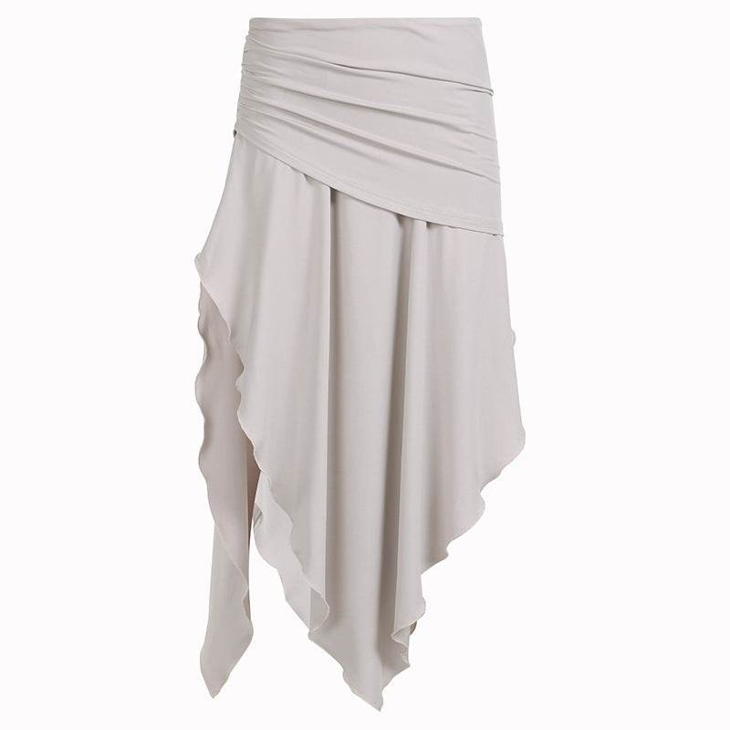 High Waist Irregular split Long Skirt - Velora