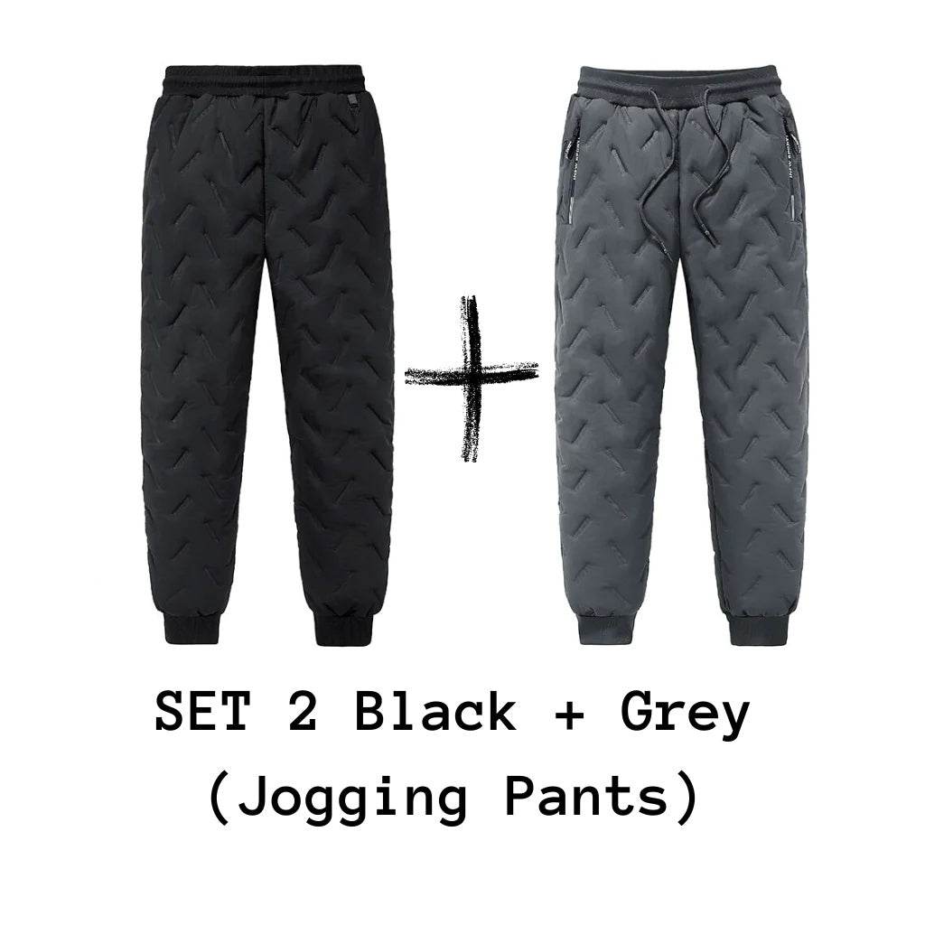 Men's Trousers Winter Velvet Thickening Loose Fleece Pants With Zip Pocket Large Size Windproof Warm Jogging Pants - Velora