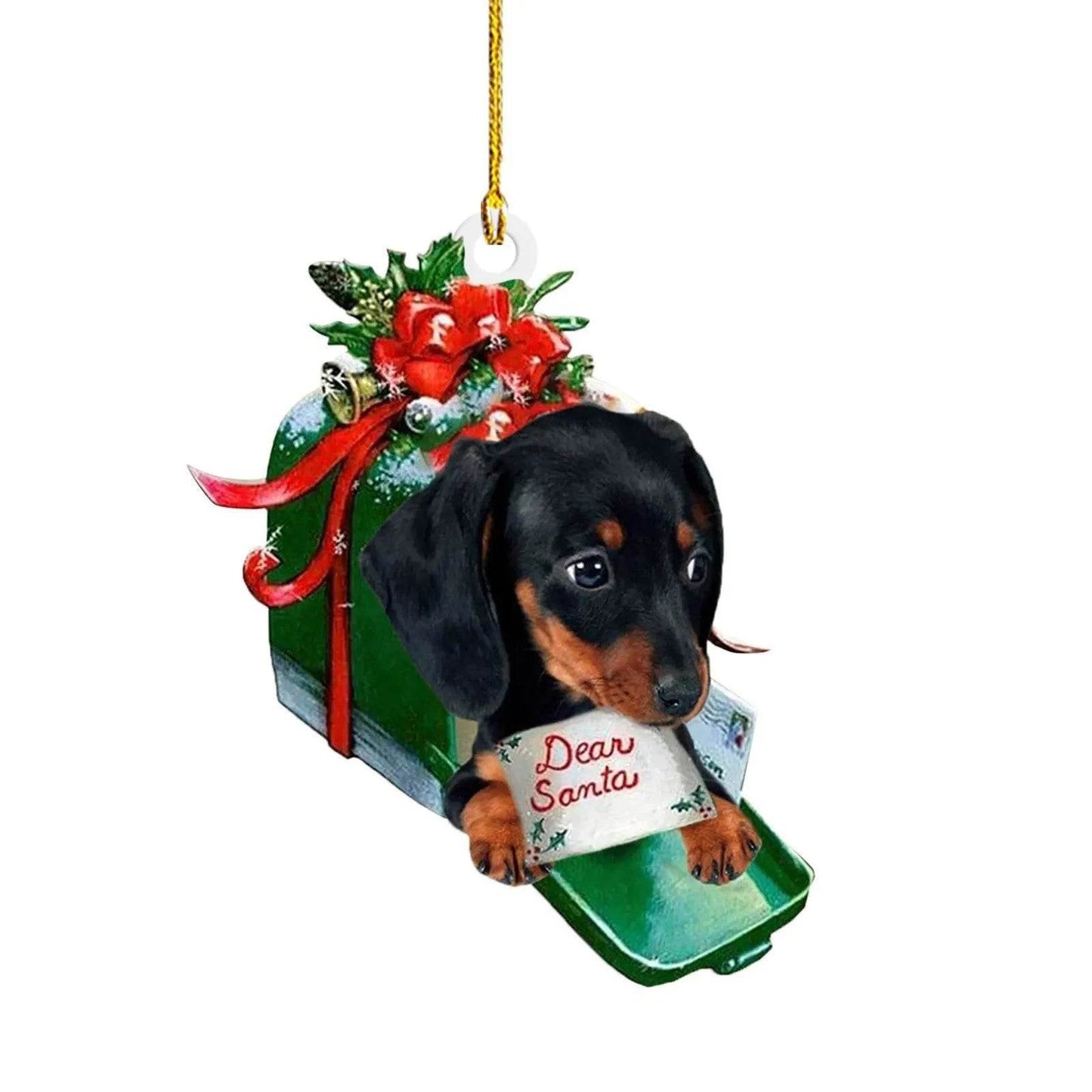Christmas Sausage Dog Decorations Home - Velora