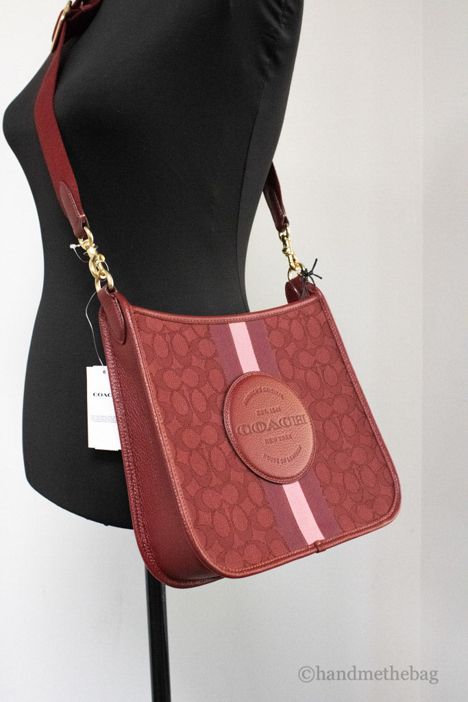 Coach Dempsey Crimson Jacquard Crossbody Patch Bag