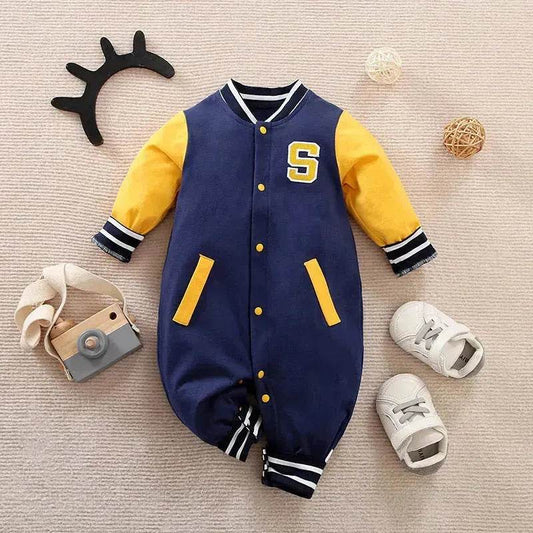 Baby One-piece Spring And Autumn Romper Baseball Uniform cloth - Velora