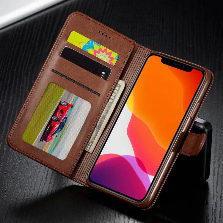 Luxury Leather iphone Case Flip Cover Card Holder Wallet Businessman Style