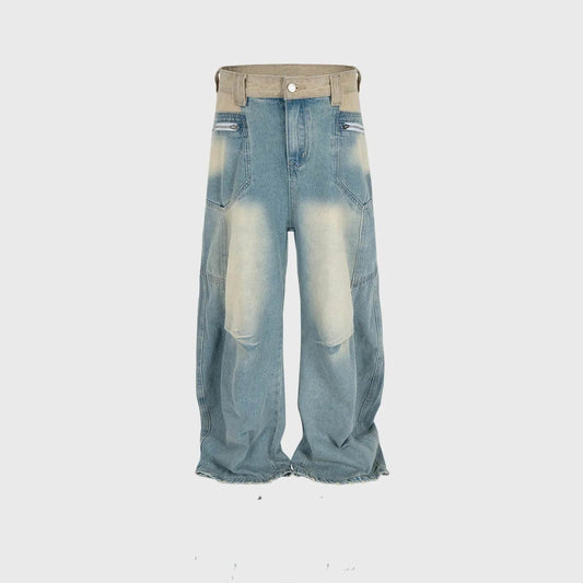 Washed Distressed Design Baggy Jeans Pant For Men And Women