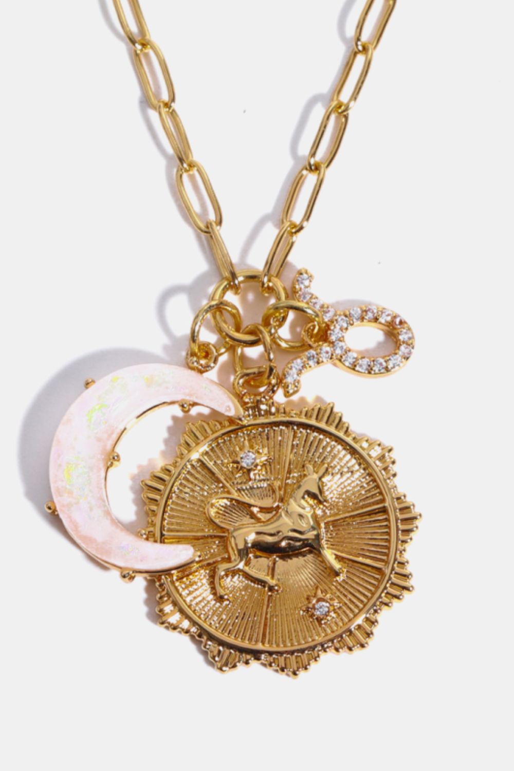 Constellation and Moon Pendant Copper Necklace - Velora