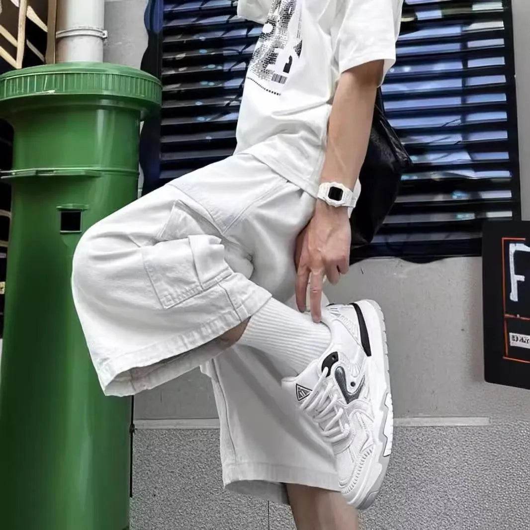 All-matching Loose Straight Cargo Cropped Baggy Pants Casual Trendy - Velora