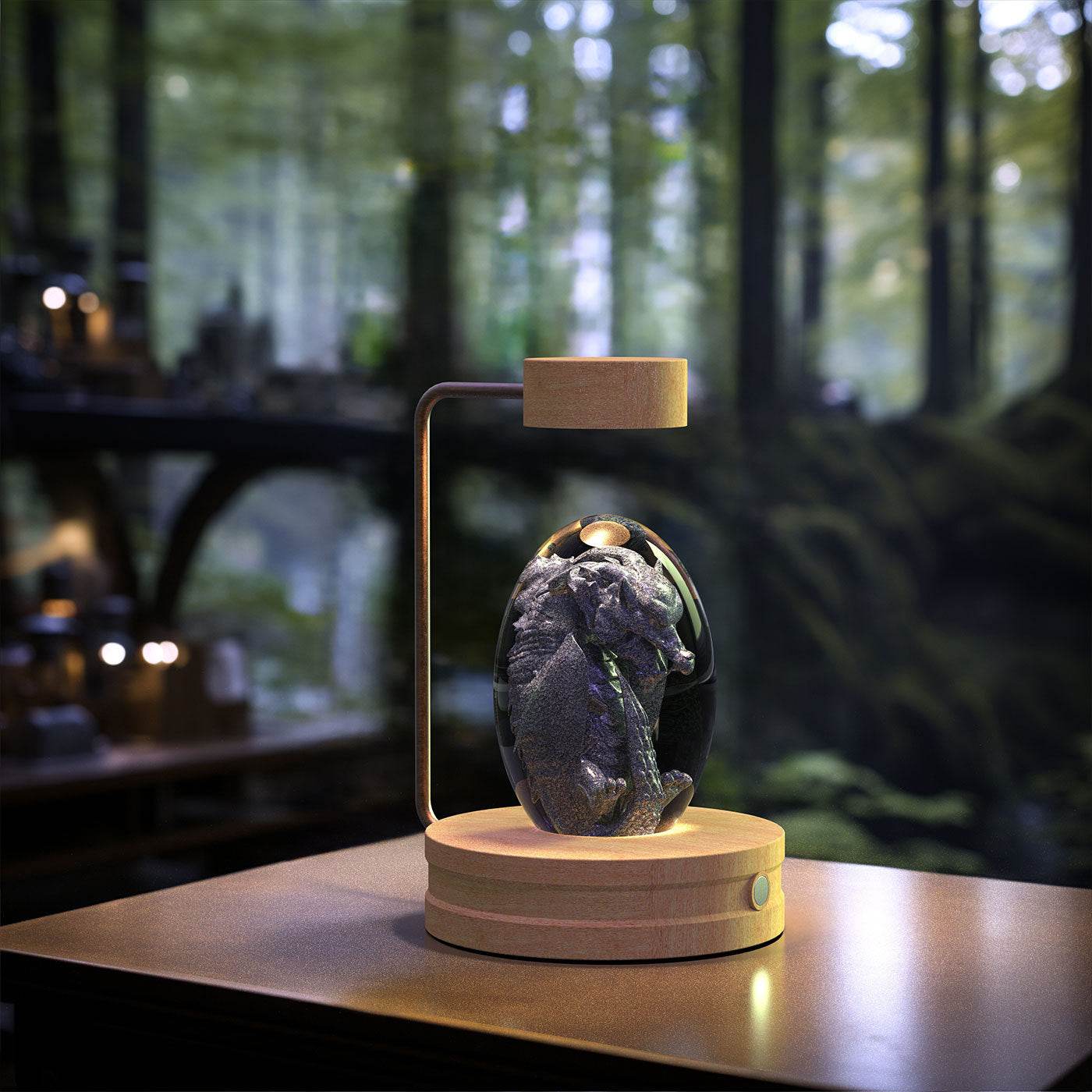 Crystal Ball Cosmic Dinosaur Indoor Night Light USB Power Warm Bedside Light Birthday Gift Night Lamp - Velora