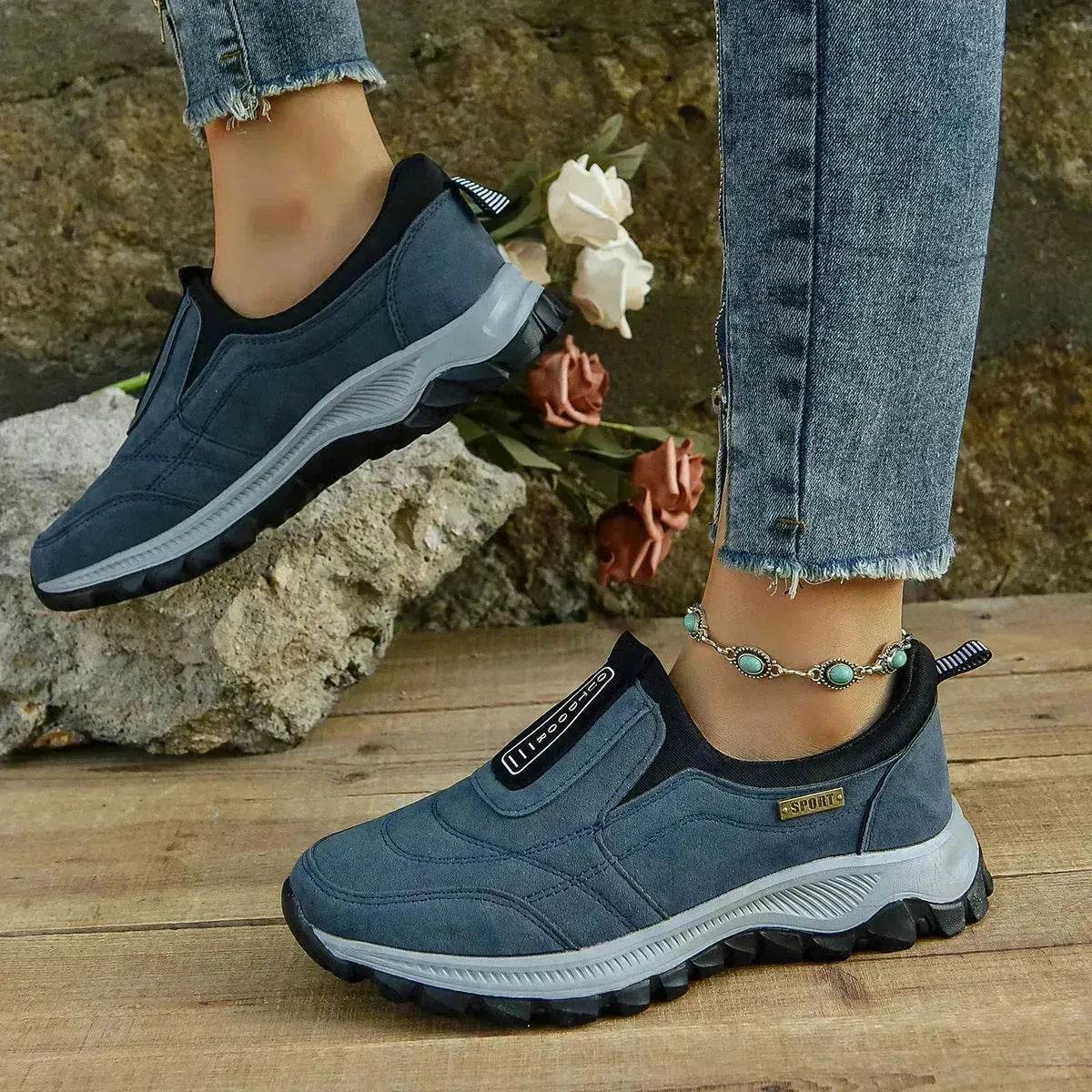 Outdoor Slip-on Sports Shoes Comfortable Walking Running Platform Sneakers for Women - Velora