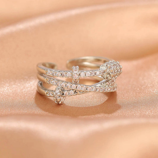 Niche Opening Adjustable Non-fading Cross Ring - Velora