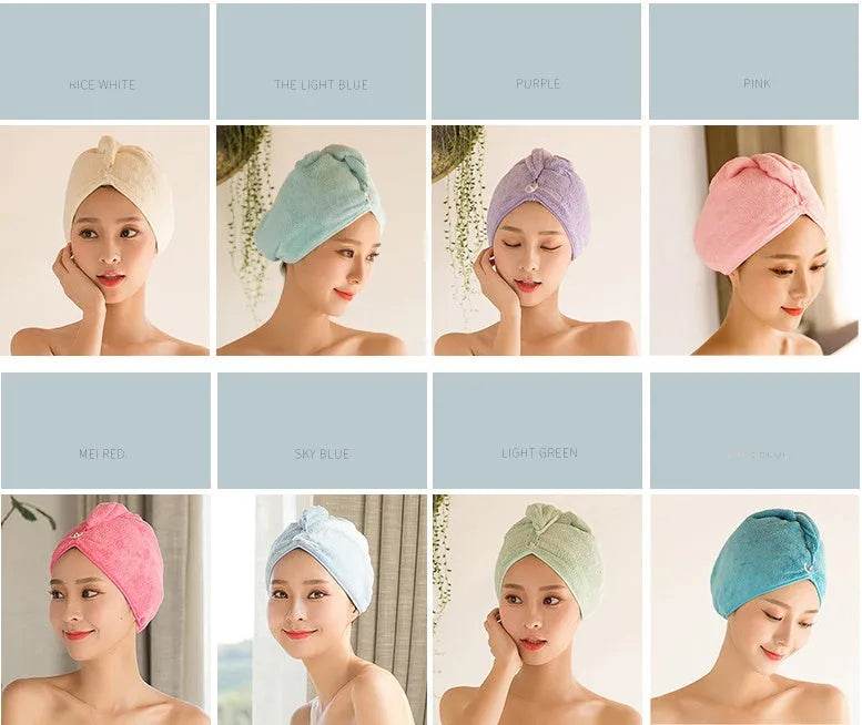 Women's Microfiber Hair Dryer Cap Absorbent Hair Towel. - Velora