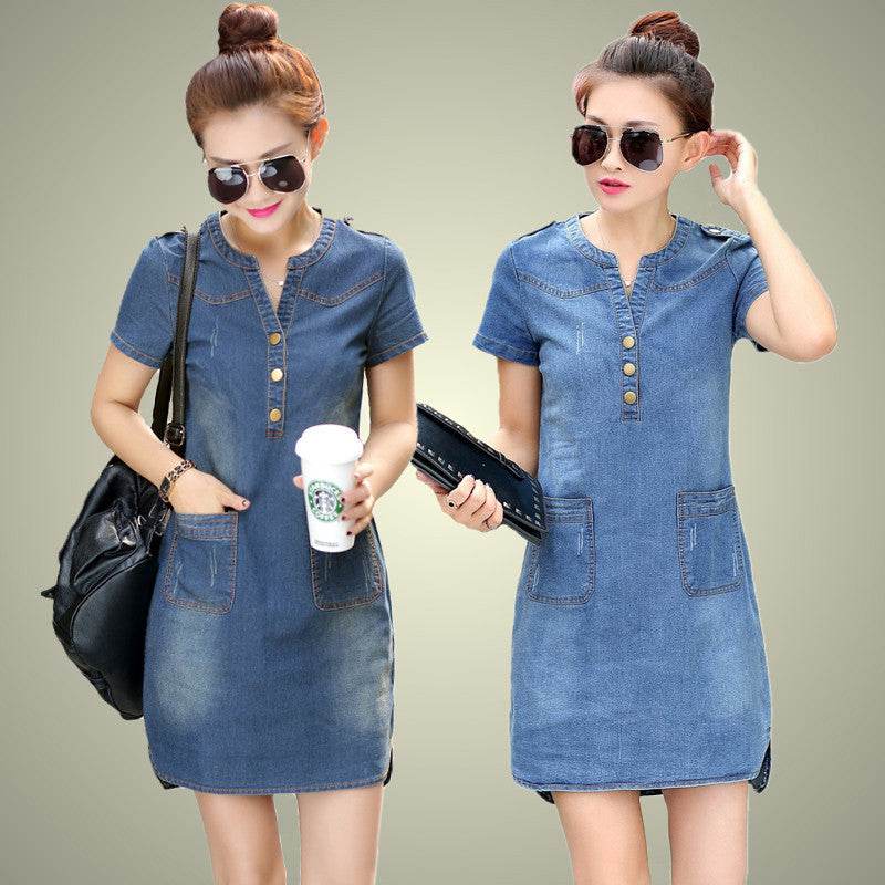 Casual Denim Fashion Mini Jeans dress - Velora