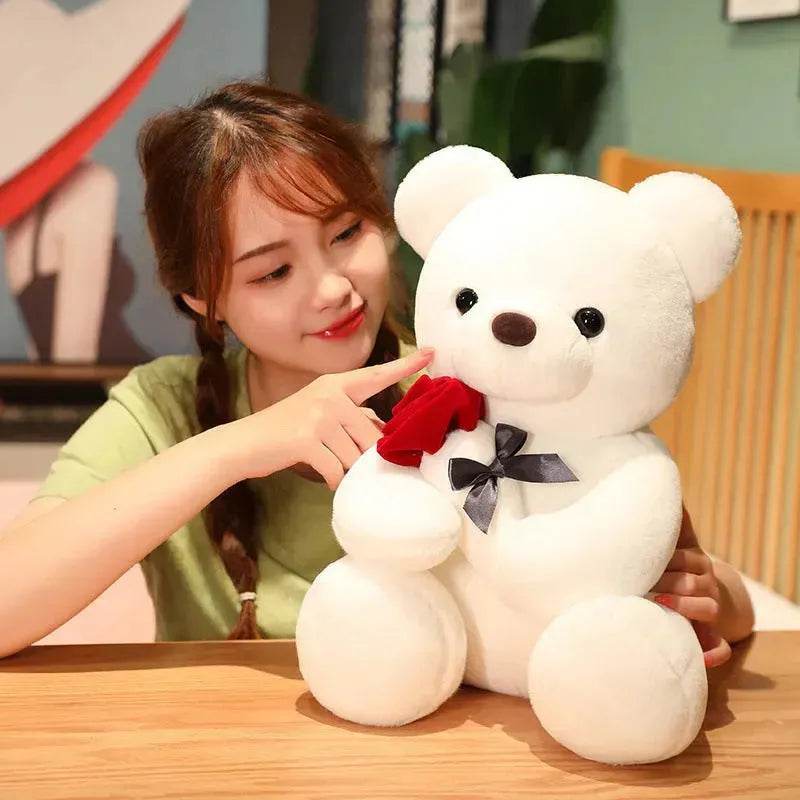 New Lovely Hug Roses Teddy Bear Stuffed Soft Animal Dolls Nice Birthday Gift Girlfriend Valentine's Day - Velora