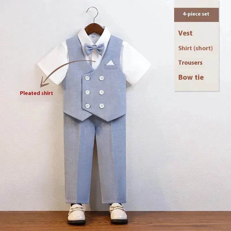 Children's Suit Vest Suit Gentleman Best Man suit 3 piece set outfit - Velora
