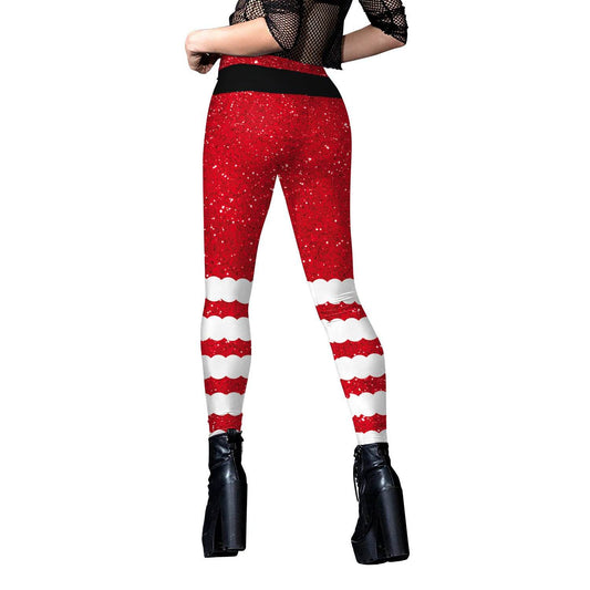 Women's Sweatpants Imitation Sequin Printed Leggings - Velora