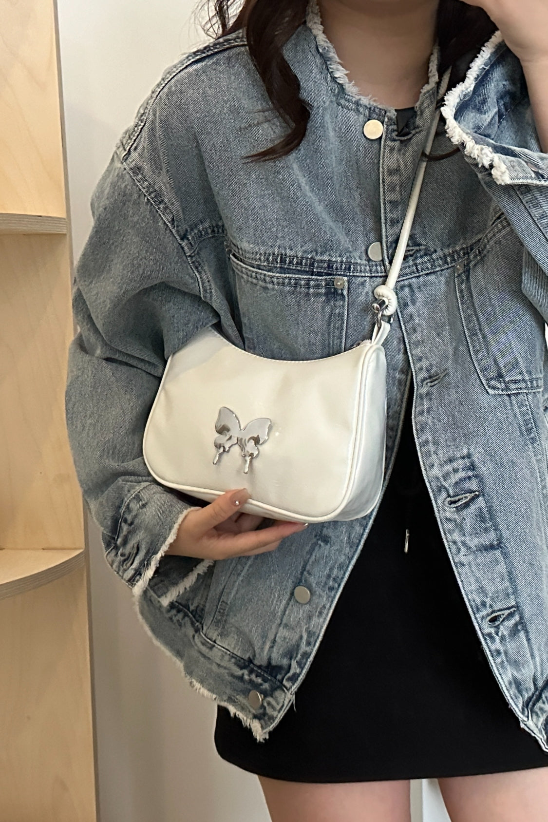 Butterfly PU Leather Knotted Strap Shoulder Bag True Northern Spirit