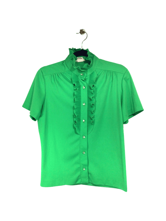 MARDI MODES Regular fit Button-down Top in Green - 10 - Velora