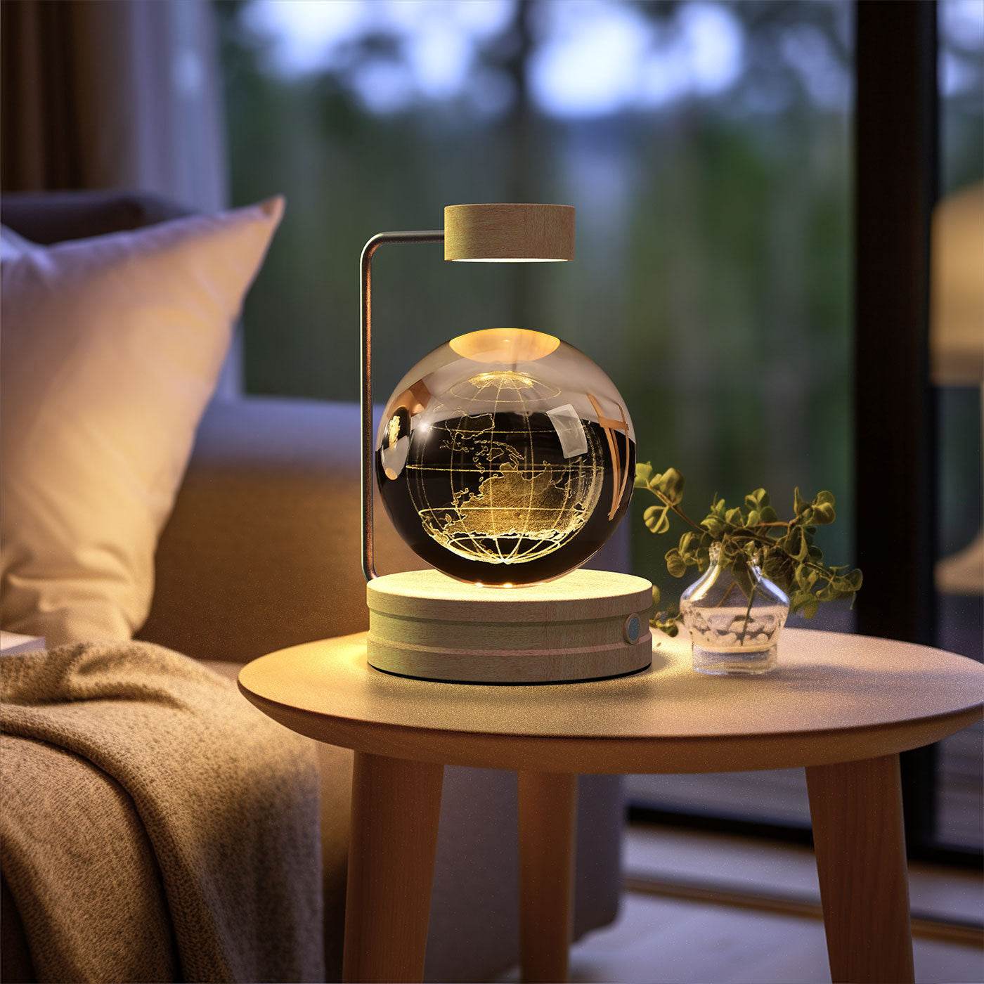 Crystal Ball Cosmic Dinosaur Indoor Night Light USB Power Warm Bedside Light Birthday Gift Night Lamp - Velora