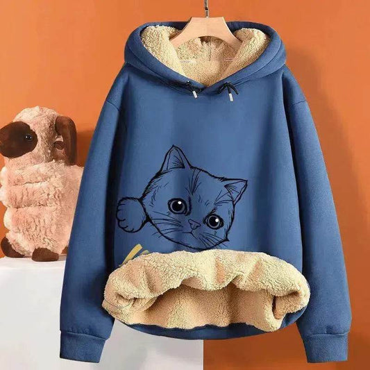 Unisex Fleece-lined Thick Hoodie Sweatshirt Pullover top - Velora
