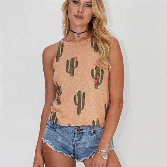 Summer Halter neck blouse top Cactus Print Women - Velora