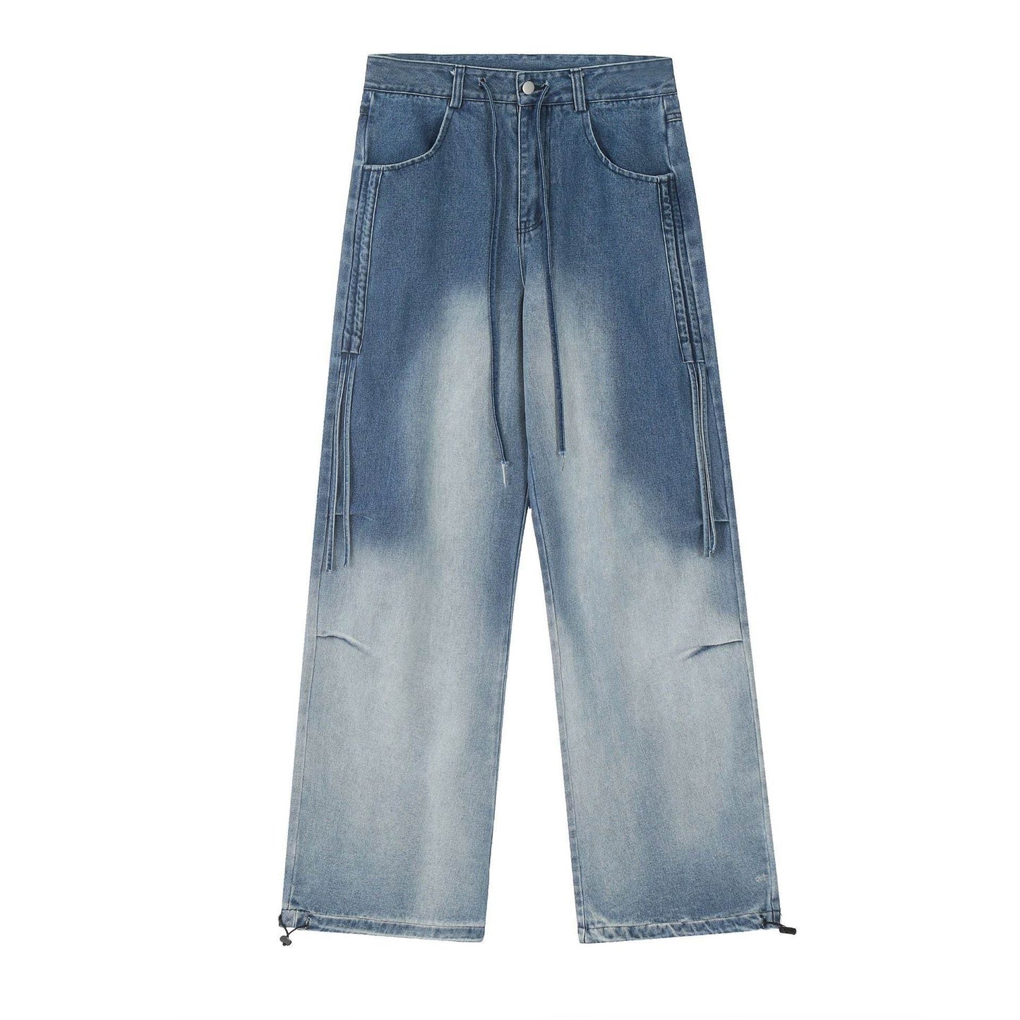Gradient Tie-dye Straight-leg Denim Trousers Men Jeans - Velora