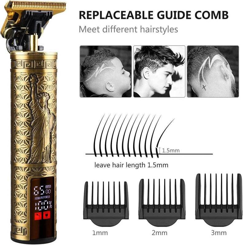 Beard Trimmer Hair Clippers Cordless Hair Cutting Kit Barber Shaving Machine For Men USB Rechargeable 1 PCS - Velora