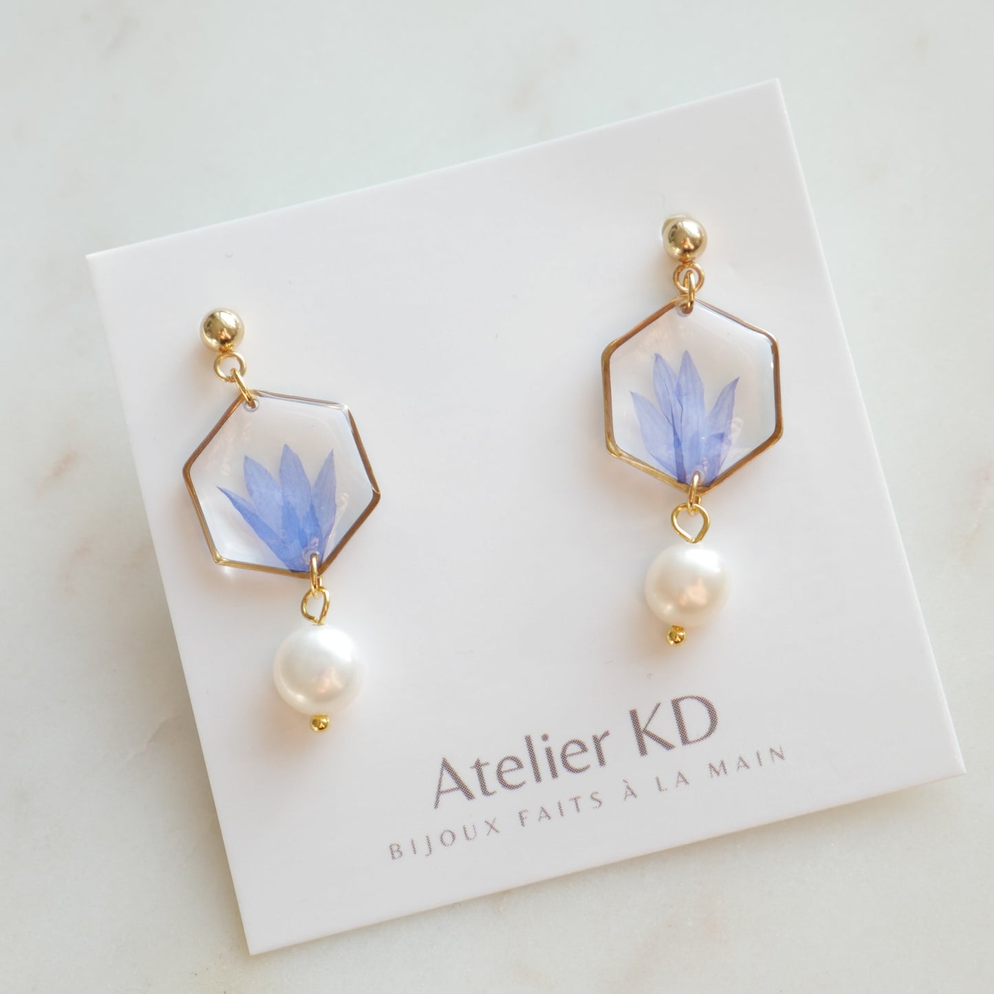 Boucles d'oreilles Perla Blu - hexa - Velora