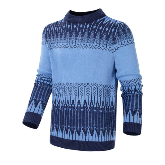 Men's Crewneck Pullover Sweater Unisex Fair Isle Long Sleeve Knitted Sweater - Velora