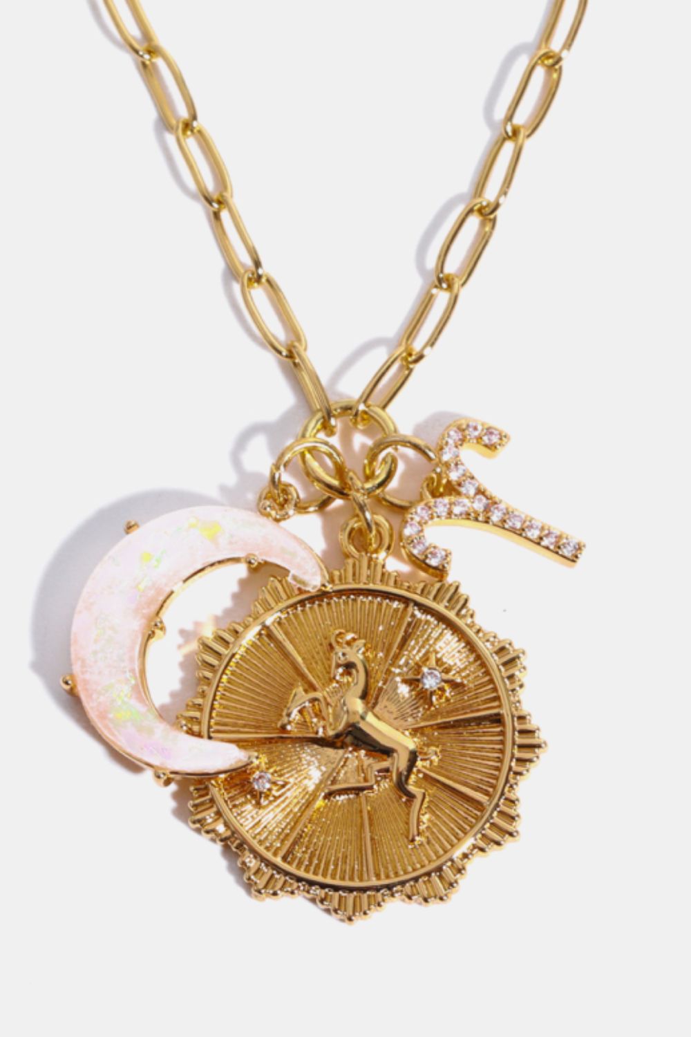 Constellation and Moon Pendant Copper Necklace - Velora