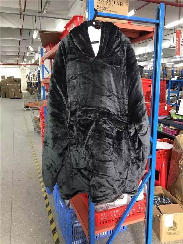 USB Heated Wearable Blanket Oversized Lazy Hoodie With Large Heating Area Back Cozy Warm Sherpa Hoodie Blanket No Battery Pack - Velora