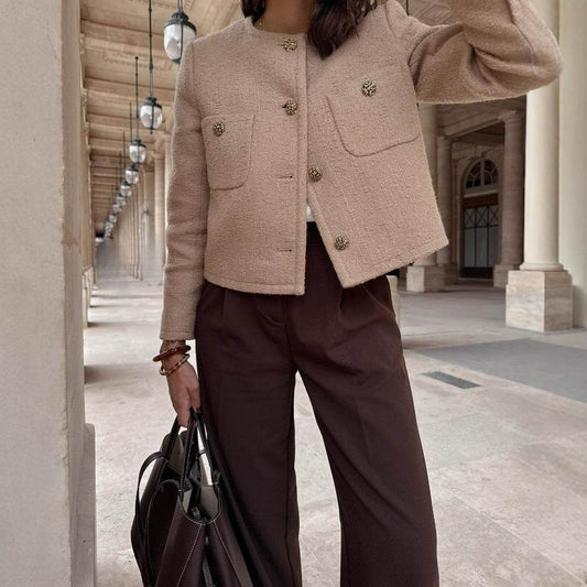 Women's Tweed Cardigan Coat - Velora