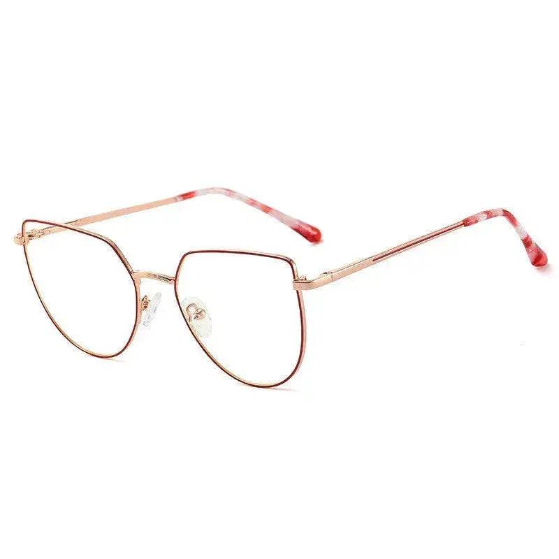 Women's Plate Anti-Blue Light Glasses Fashion Metal Large Frame - Velora