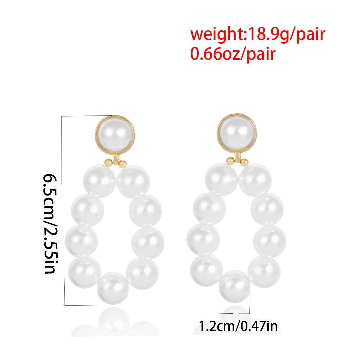Women's Personality Geometric Pearl Simple Beaded All-match Stud Earrings - Velora
