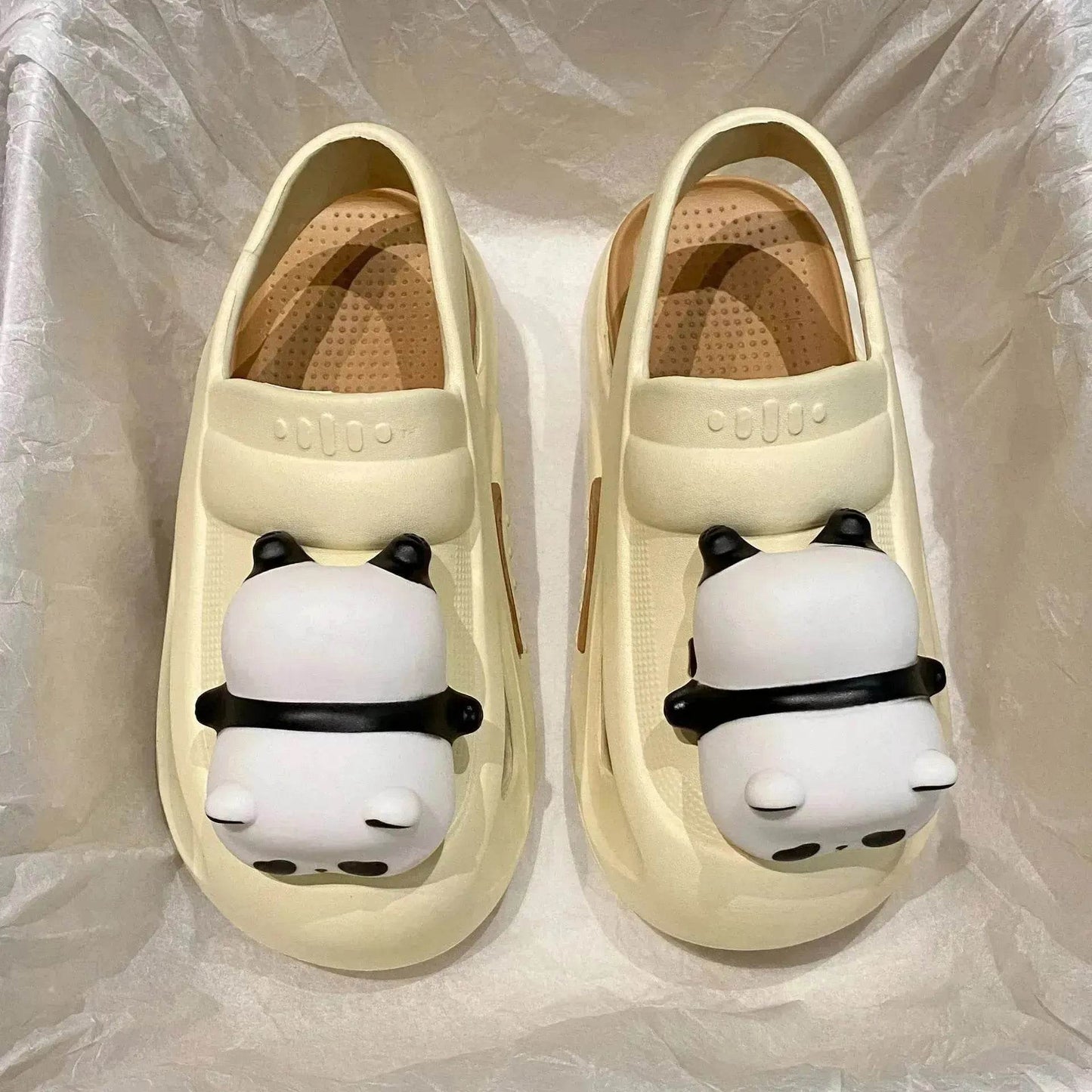 2025 Cute Slipper With Panda Lamp Summer Croc Sandals Femme Light Funny Woman Casual Home Slippers Shoes - Velora