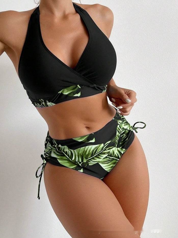 European And American High Waist Halter Bikini Women's Swimsuit - Velora