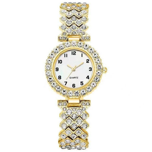 Fashion Jewelry 2pcs Luxury Fashion Women Watch Set Silver Strap Ladies Quartz Wristwatch Alloy Bracelet For Ladies Jewelry Set Clock Gift - Velora