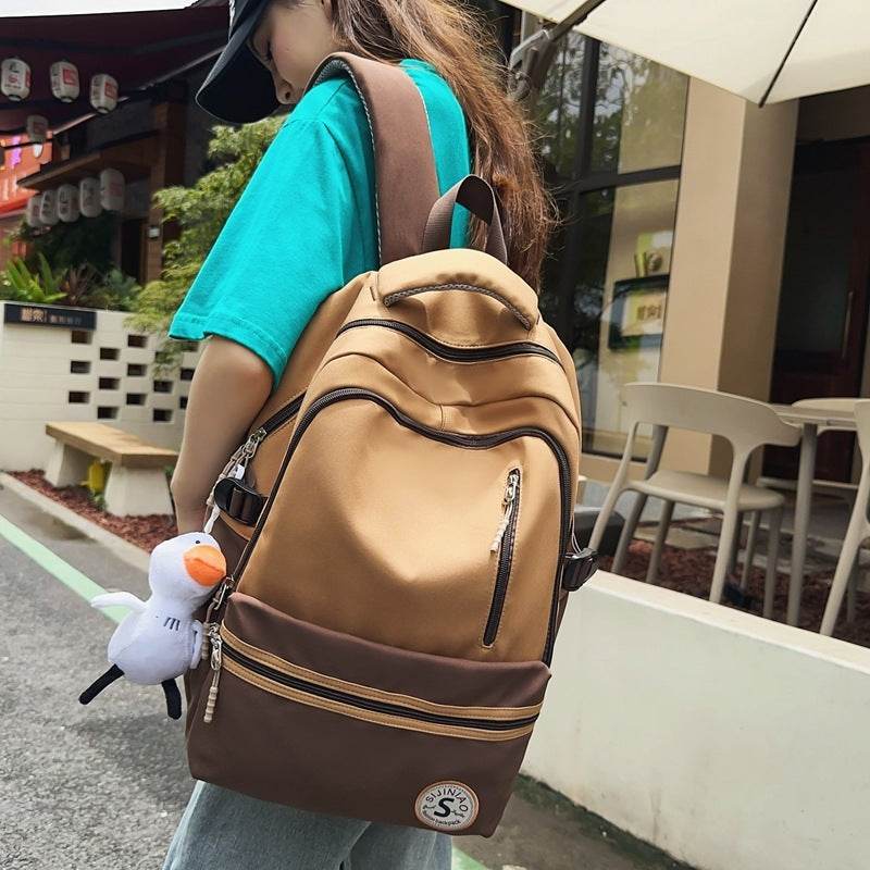 Retro Contrast Color Casual Backpack For Women - Velora
