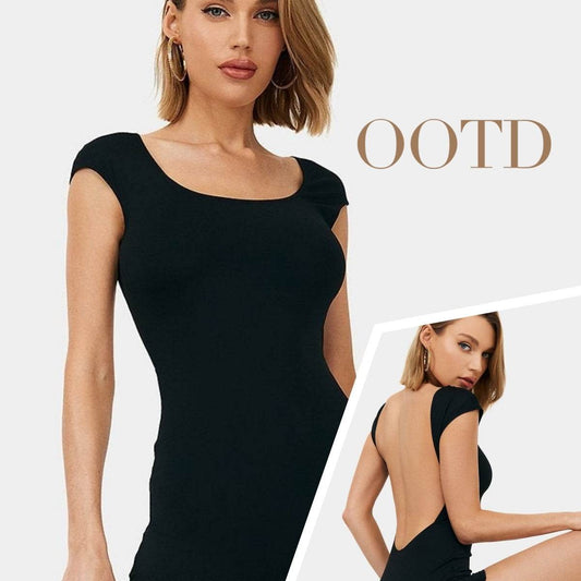 Women Backless Suit Fashion Style Backless Slim-fit Short Jumpsuit Backless Slim Fit Vacation Outfit - Velora