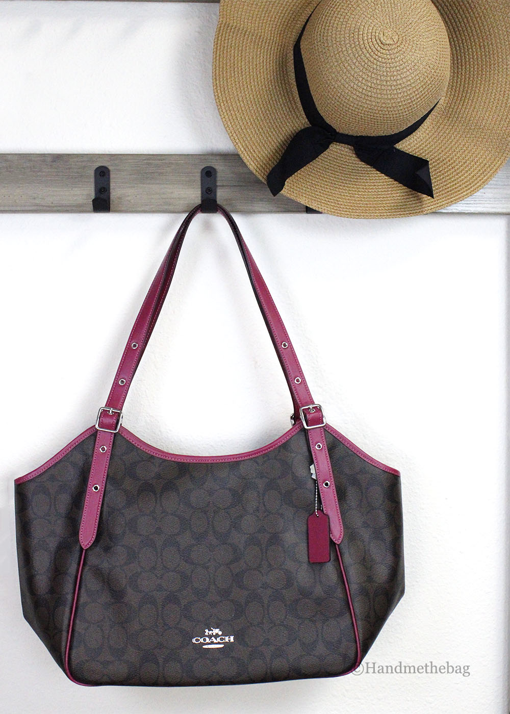 Coach Signature Meadow Canvas Shoulder Tote