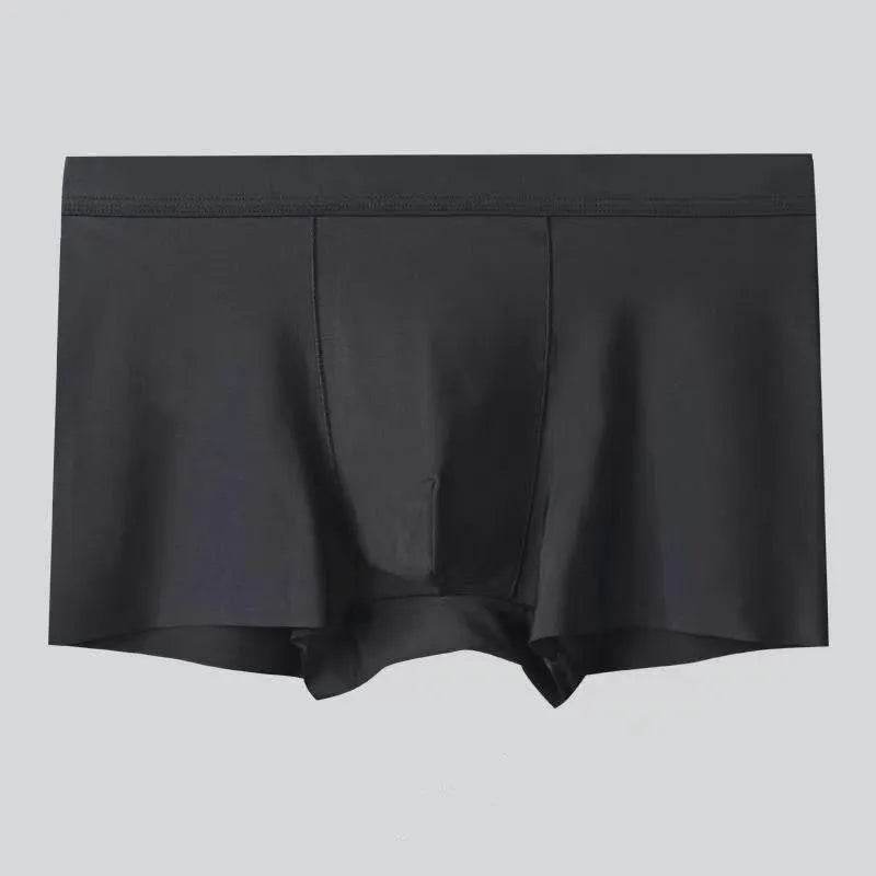 Men's 4-pack Plain Mid waist Boxer Brief Ice Silk Underwear. - Velora