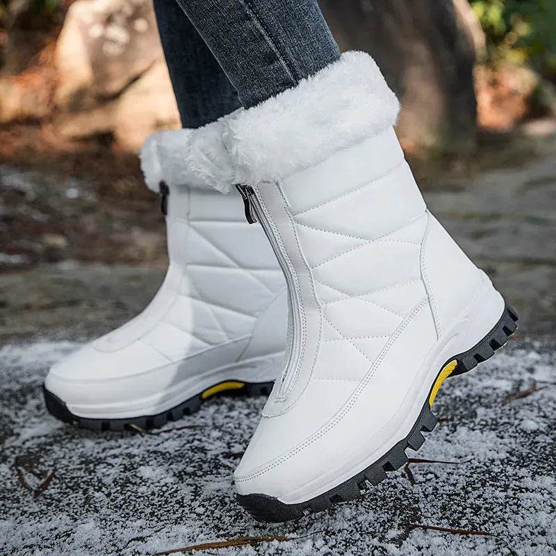 Winter Waterproof Snow Boots Women's Mid-calf Front Zipper - Velora