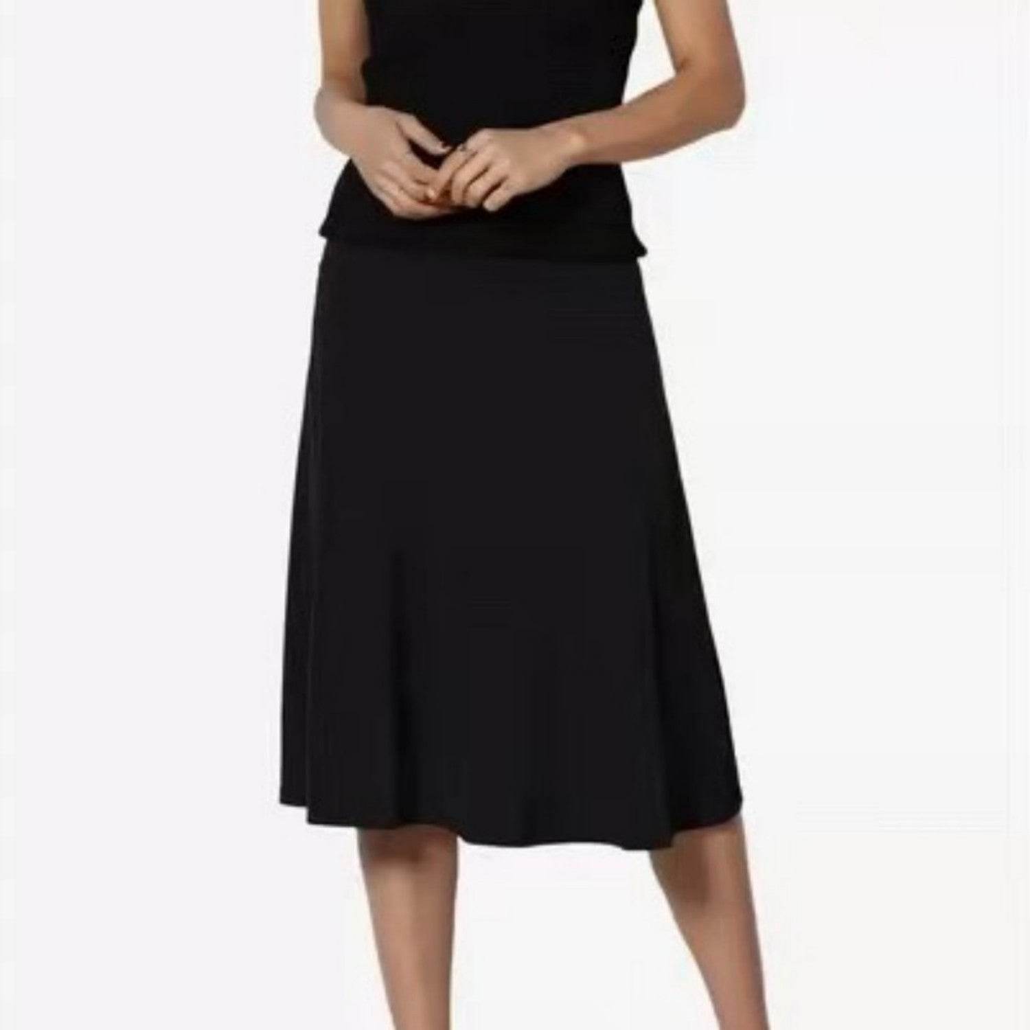 Women's casual High Waist flared Midi Skirt - Velora