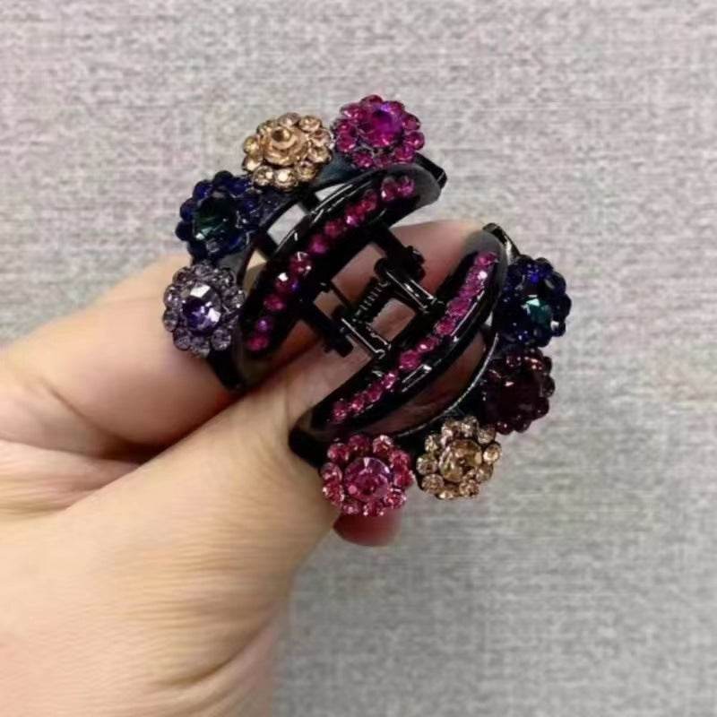 Rhinestone Barrettes High-end Flower Hair Clip - Velora
