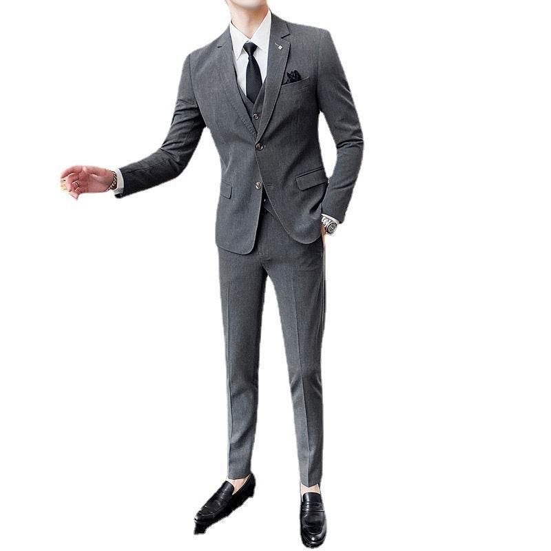 Casual Single Row Buckle Men's Suit Three-piece Suit - Velora