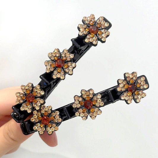 Girls Floral Rhinestone Bling Hair clip Hair Accessories - Velora