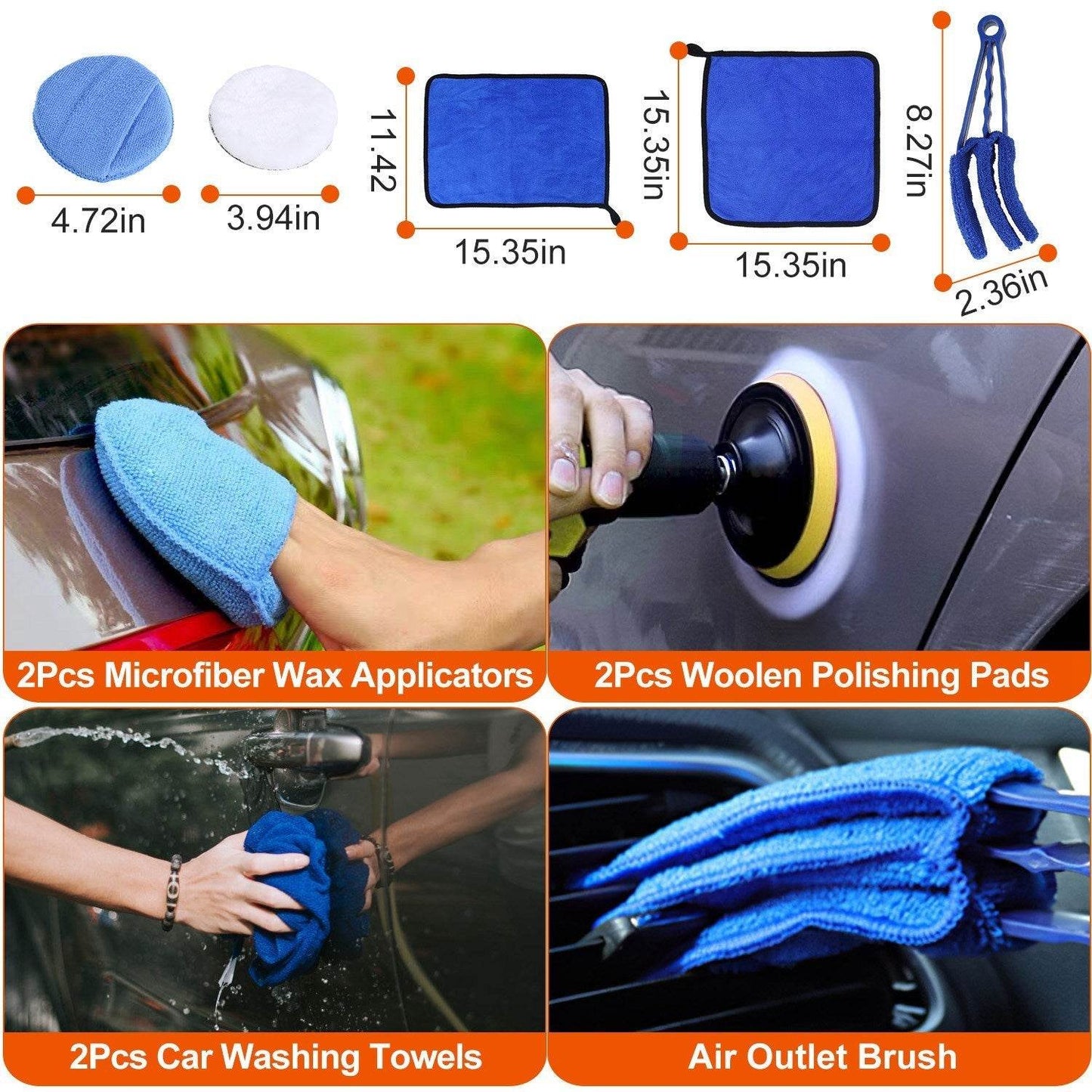 26Pcs Car Detailing Brush Kit Exterior Interior Car Cleaning Set Drill Brush Set Car Buffing Sponge Pads Kit For Cleaning Automobile Interior Exterior Wheels Dashboard - Velora