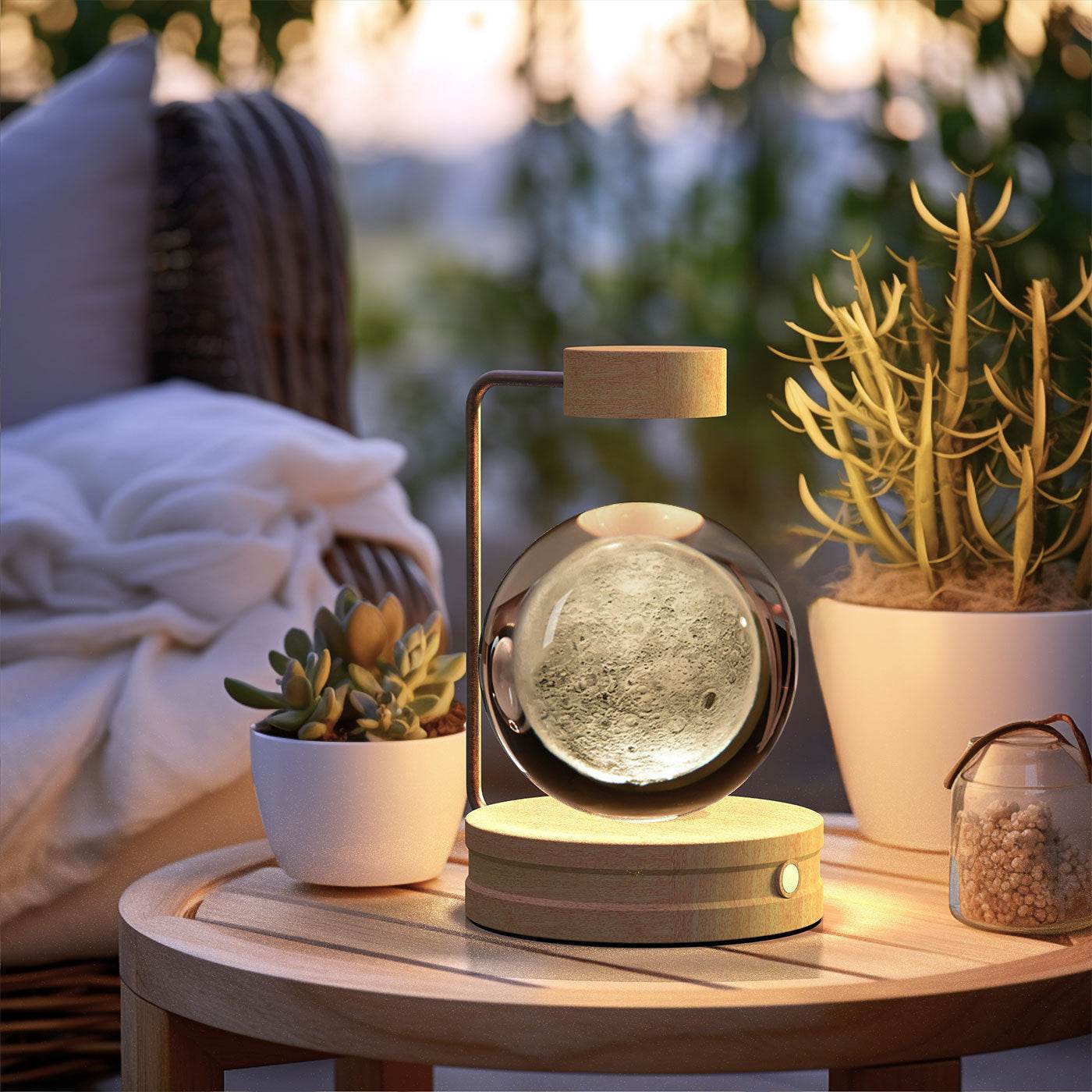 Crystal Ball Cosmic Dinosaur Indoor Night Light USB Power Warm Bedside Light Birthday Gift Night Lamp - Velora