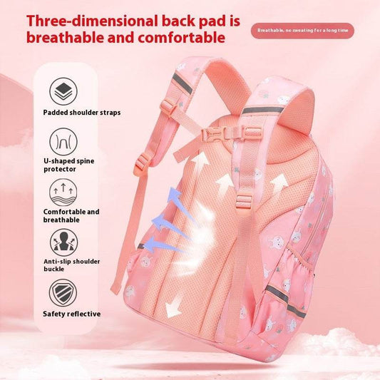 6-12-year-old Primary School Children Girls Backpack Large Capacity Schoolbag - Velora