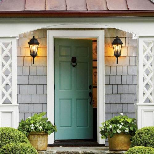 Outdoor Waterproof Glass Retro Wall Light Support Many Types Of Bulbs -2 Packs With Light Sensing - Velora