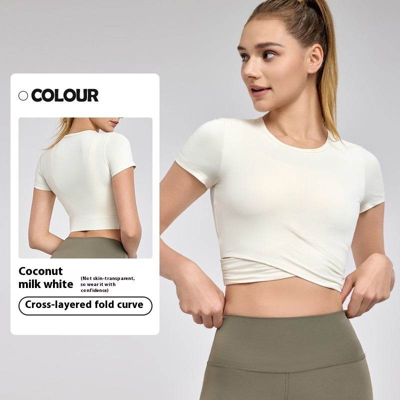 Fashion Short Sleeve Crop Workout Top for Women Yoga Crop Top - Velora