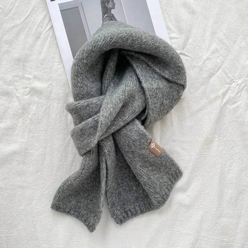 Women's Sweet Version Fleece Solid Scarf Autumn And Winter - Velora