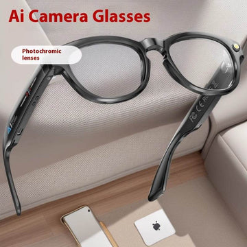 Smart Camera Glasses – Photochromic AI Design for Hands-Free Calls, Music & Photography